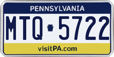 PA license plate MTQ5722