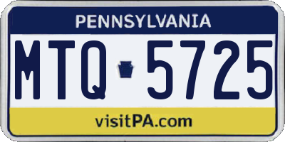PA license plate MTQ5725