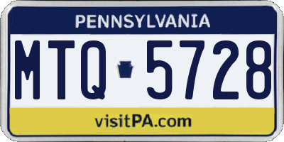 PA license plate MTQ5728