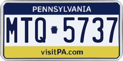 PA license plate MTQ5737