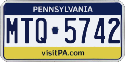 PA license plate MTQ5742