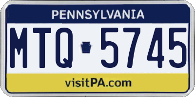 PA license plate MTQ5745