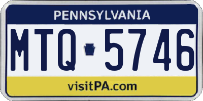 PA license plate MTQ5746