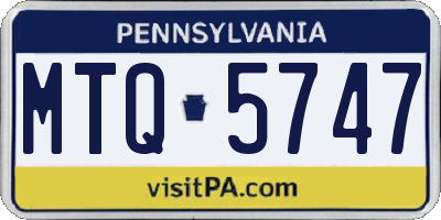 PA license plate MTQ5747