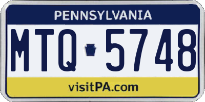 PA license plate MTQ5748