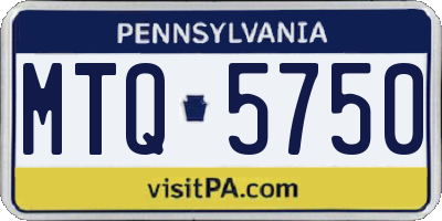 PA license plate MTQ5750