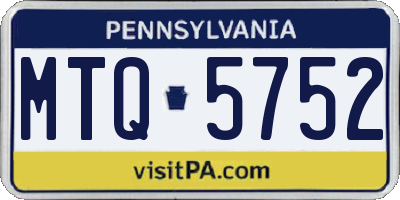 PA license plate MTQ5752