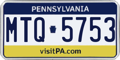 PA license plate MTQ5753