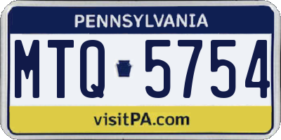 PA license plate MTQ5754
