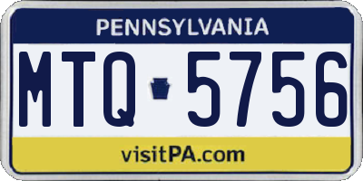 PA license plate MTQ5756