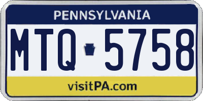 PA license plate MTQ5758
