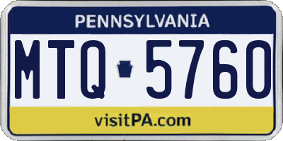 PA license plate MTQ5760