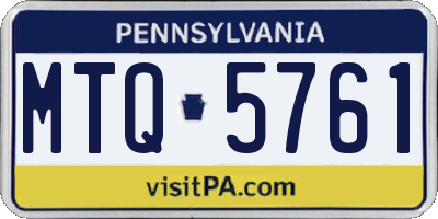 PA license plate MTQ5761