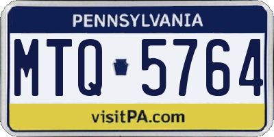PA license plate MTQ5764