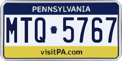 PA license plate MTQ5767