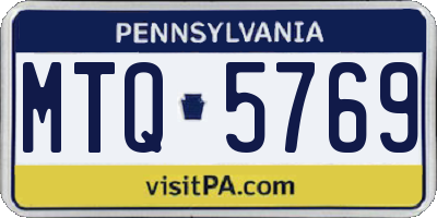 PA license plate MTQ5769