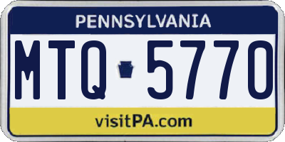 PA license plate MTQ5770