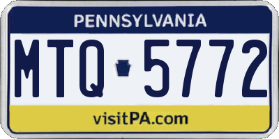 PA license plate MTQ5772