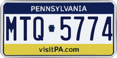 PA license plate MTQ5774