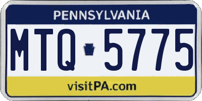 PA license plate MTQ5775