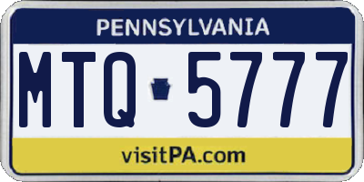 PA license plate MTQ5777