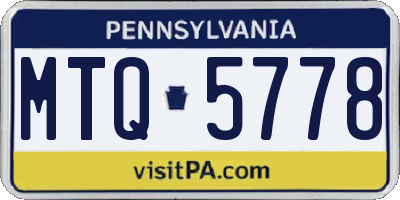 PA license plate MTQ5778