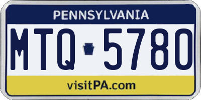 PA license plate MTQ5780