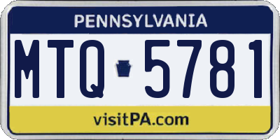 PA license plate MTQ5781