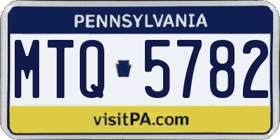 PA license plate MTQ5782