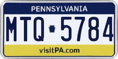 PA license plate MTQ5784