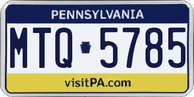 PA license plate MTQ5785