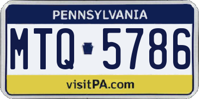 PA license plate MTQ5786
