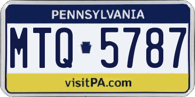 PA license plate MTQ5787
