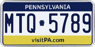 PA license plate MTQ5789