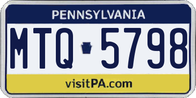 PA license plate MTQ5798