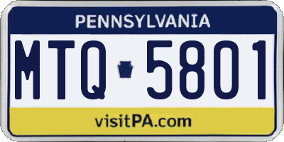 PA license plate MTQ5801