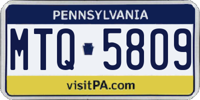 PA license plate MTQ5809