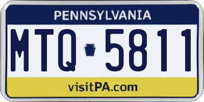 PA license plate MTQ5811