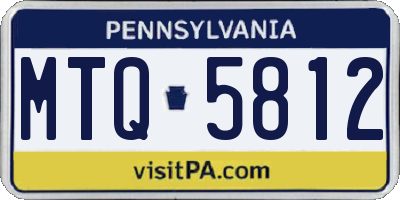 PA license plate MTQ5812