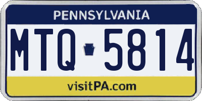 PA license plate MTQ5814