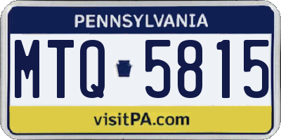 PA license plate MTQ5815