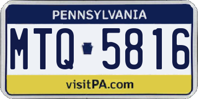PA license plate MTQ5816
