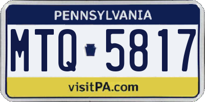 PA license plate MTQ5817