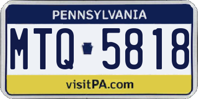 PA license plate MTQ5818