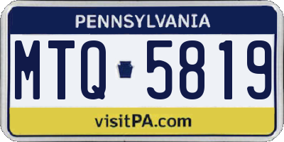 PA license plate MTQ5819