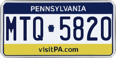 PA license plate MTQ5820