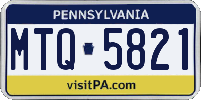 PA license plate MTQ5821