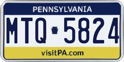 PA license plate MTQ5824