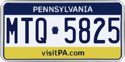 PA license plate MTQ5825