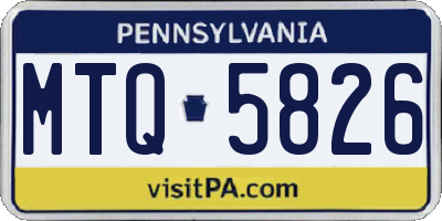 PA license plate MTQ5826